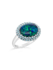 Black Opal & Blue Zircon Ring