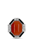Coral & Onxy Deco Style Estate Ring