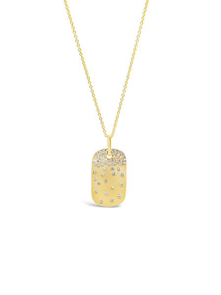 Diamond Dog Tag Style Pendant