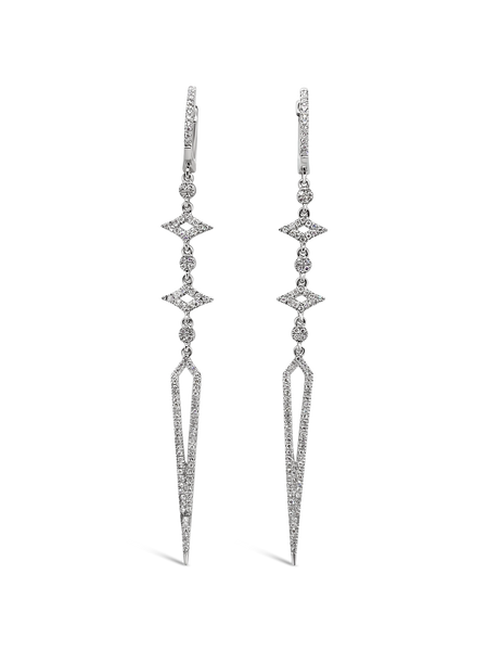 Diamond Dangle Sword Earrings