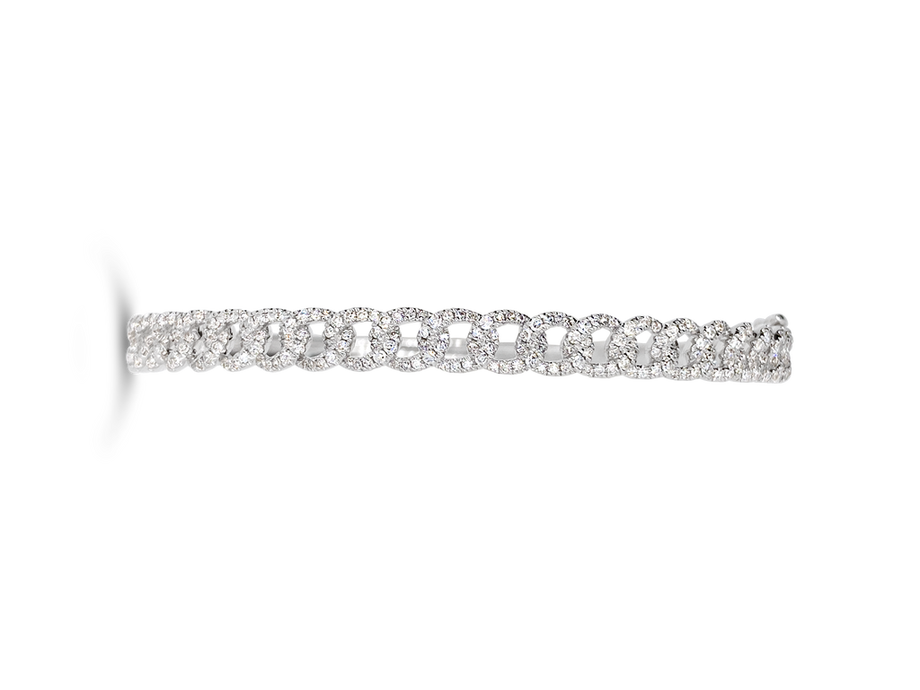 Diamond Link Bangle Bracelet