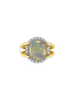 Australian Crystal Opal & Diamond Ring