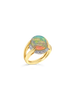 Australian Crystal Opal & Diamond Ring