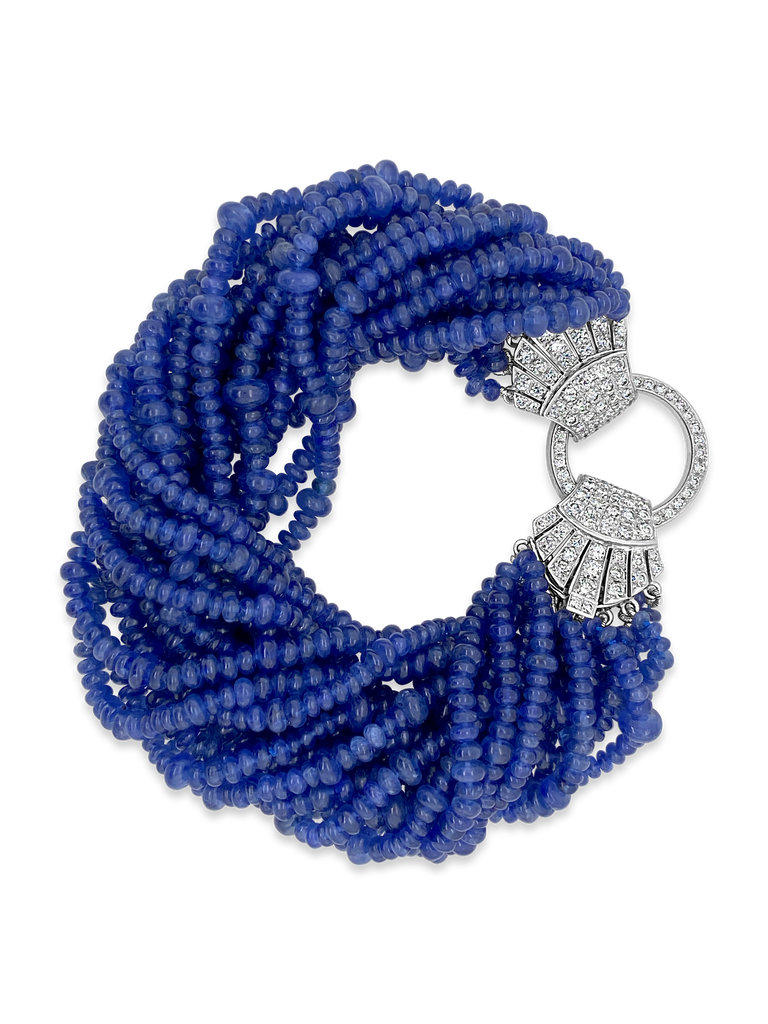 Sapphire Bead & Diamond Bracelet