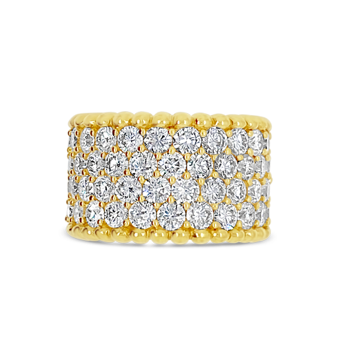 Four Row Round Diamond Cigar Band