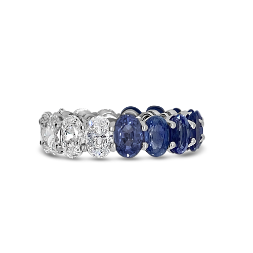 Sapphire & Diamond Eternity Band