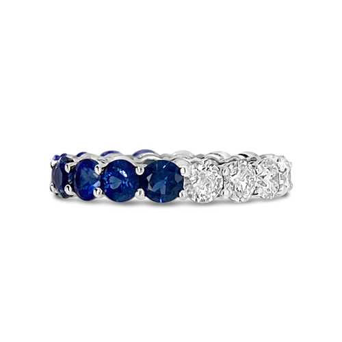 Sapphire & Diamond Eternity Band