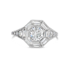 Round Diamond Ring with Baguettes
