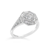 Round Diamond Ring with Baguettes