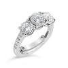 Three Stone Diamond Ring with Side Diamonds
