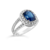 Sapphire & Diamond Split Shank Ring