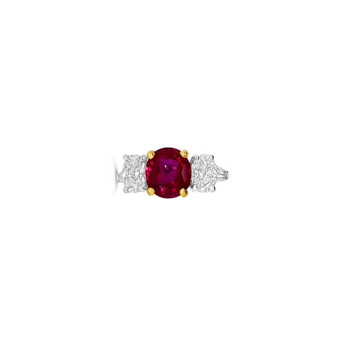 Oval Ruby & Diamond Ring