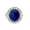 Star Sapphire & Diamond Ring