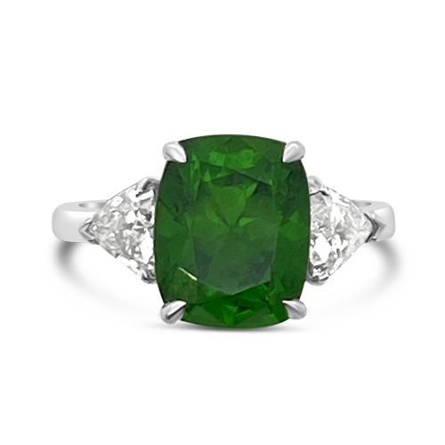 Demantoid Garnet & Diamond Ring