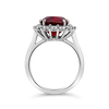 Red Spinel & Diamond Ring