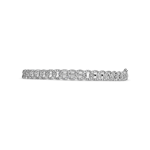 Diamond Link Design Bangle Bracelet