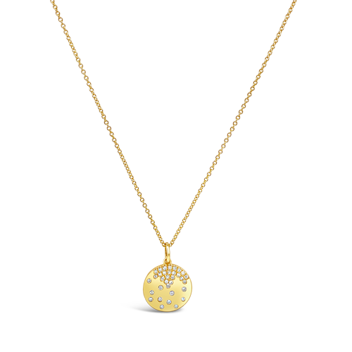 Scattered Diamond Disc Pendant