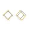 Gold & Diamond Open Cube Earrings