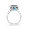 Blue Zircon & Diamond RIng