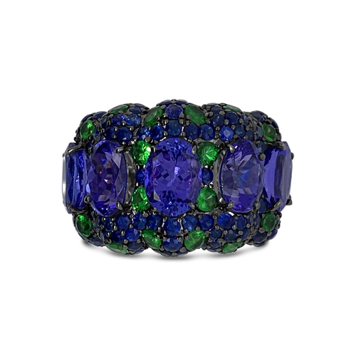Tanzanite, Sapphire & Tsavorite Ring