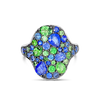 Blue Sapphire & Tsavorite Ring