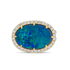 Oval Lightning Ridge Black Opal Ring