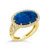 Oval Lightning Ridge Black Opal Ring