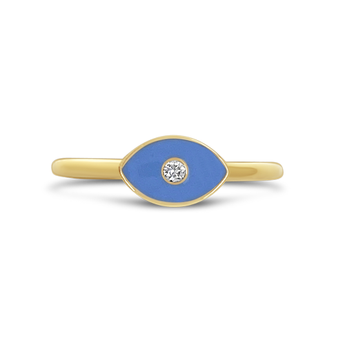 Diamond and Enamel Eye Design Ring