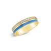 Diamond & Blue Enamel Band Ring