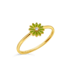 Flower Ring with Diamond Center