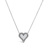 Diamond & Pink Enamel Heart Pendant