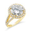 Diamond Ring with Halo of Round Diamonds
