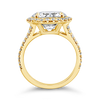 Diamond Ring with Halo of Round Diamonds