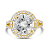 Diamond Ring with Halo of Round Diamonds