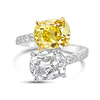 Yellow & White Diamond Bypass Ring