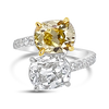 Yellow & White Diamond Bypass Ring