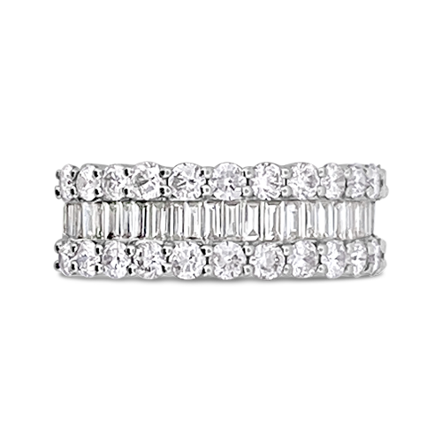 Round and Baguette Diamond Ring