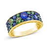 Blue Sapphire & Tsavorite Ring