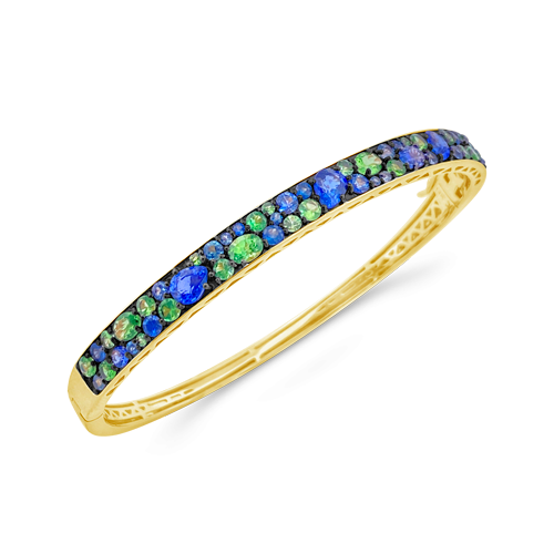 Sapphire & Tsavorite Bangle Bracelet