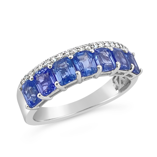 Sapphire & Diamond Band RIng