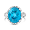 Blue Zircon & Diamond Ring