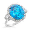 Blue Zircon & Diamond Ring