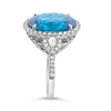 Blue Zircon & Diamond Ring