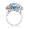 Blue Zircon & Diamond Ring