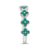 Emerald Flower/Clover Ring in White Gold