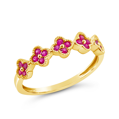 Ruby Flower/Clover Ring