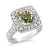 Yellow Beryl & Diamond Ring