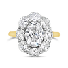 Oval Diamond Ring with Oval Diamond Halo