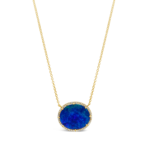 Black Opal & Diamond Pendant