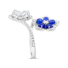Sapphire & Diamond Flower Ring